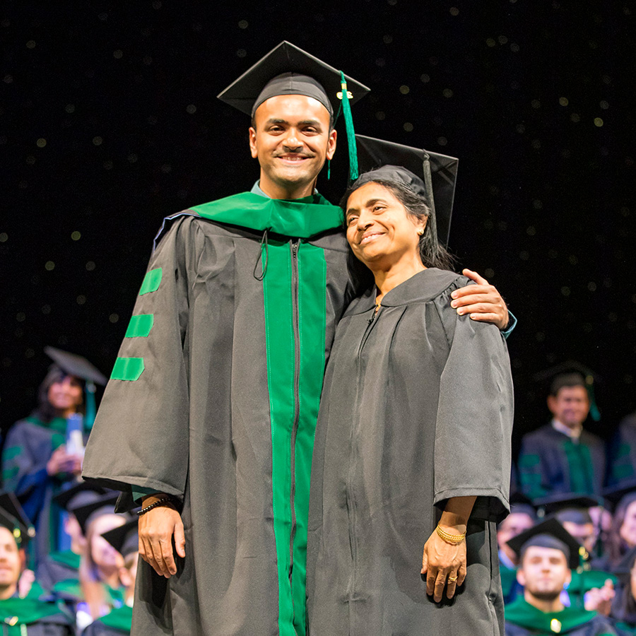 MD graduate and his mother
