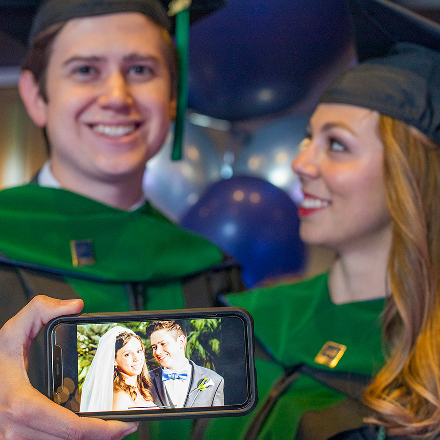Graduated and husband and wife