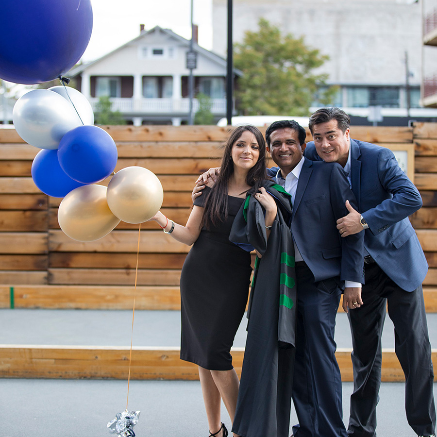 Students and family at graduation