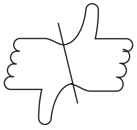 Black Thumbs Down and Up
