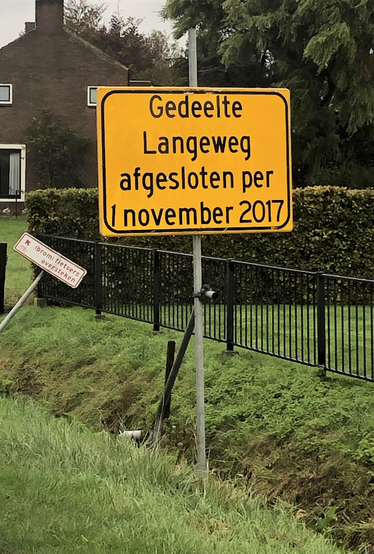 Oud omleidingsbord Langeweg