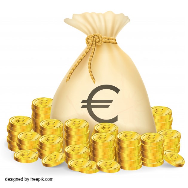 zak geld met euro's